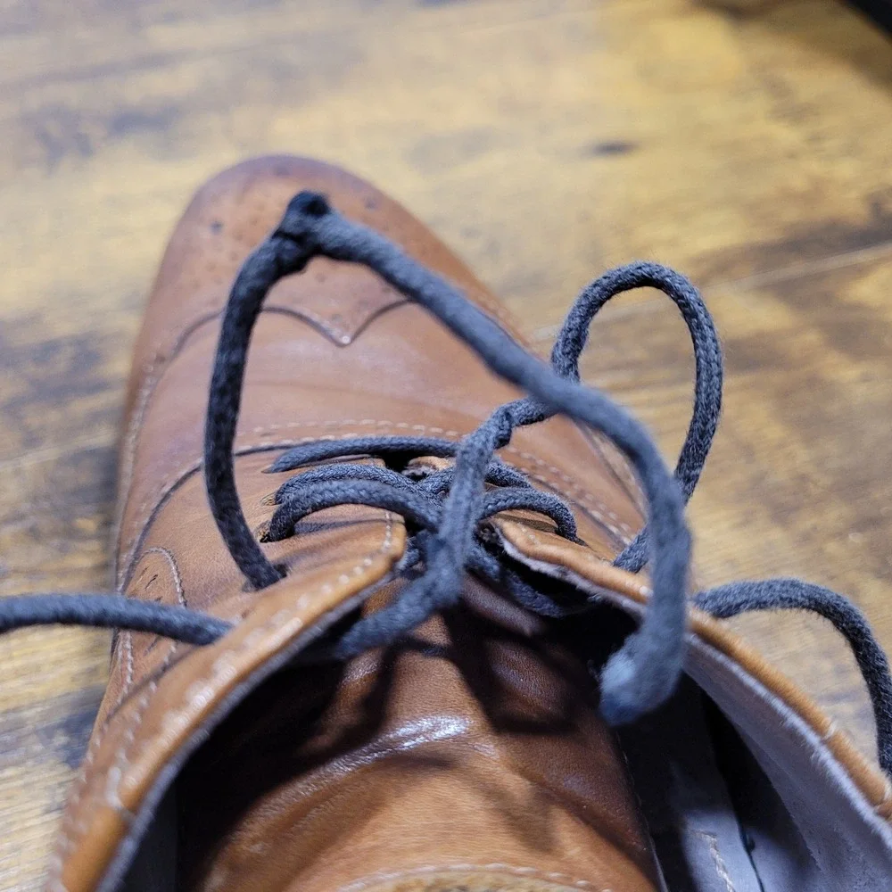 Johnston‎ Murphy Mens Brown Leather Wingtip Oxford Dress Shoes Size 11.5 M